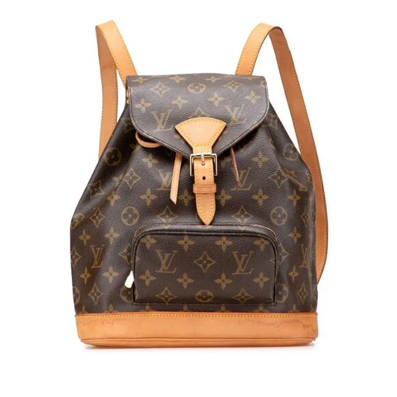 LOUIS VUITTON Authentic Brown Monogram Leather Backpack s-l400.jpg main image 2
